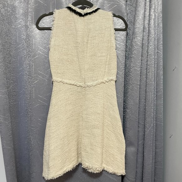 Cream & Black Bow Tweed Fit & Flare Dress - 28" Waist - Picture 6 of 9